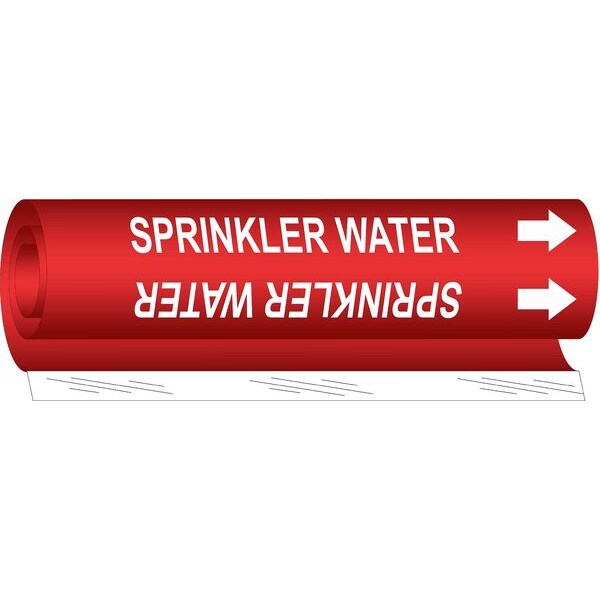 Brady Pipe Mrkr, Sprinkler Water, 2-1/2to7-7/8In, 5765-II - 5765-II