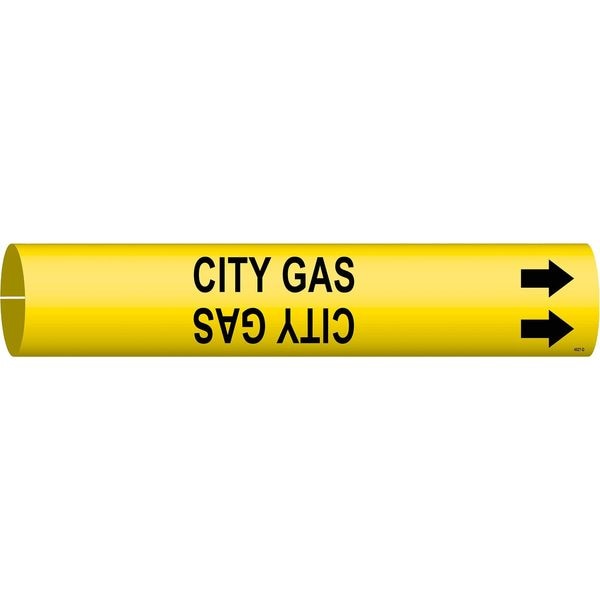 Brady Pipe Marker, City Gas, Y, 2-1/2 to3-7/8 In - 4027-C
