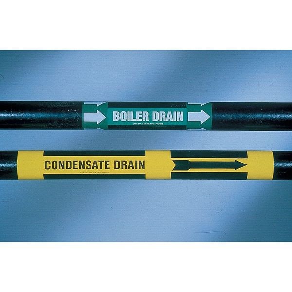Brady Pipe Marker, Glycol Return, Y, 8 In or Lrgr - 7122-1HV