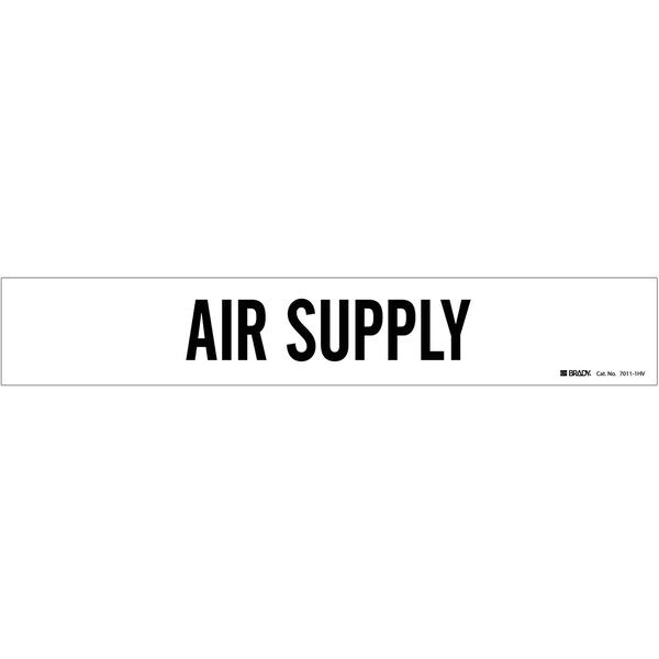 Brady Pipe Marker, Air Supply, White, 8 In orGrtr - 7011-1HV