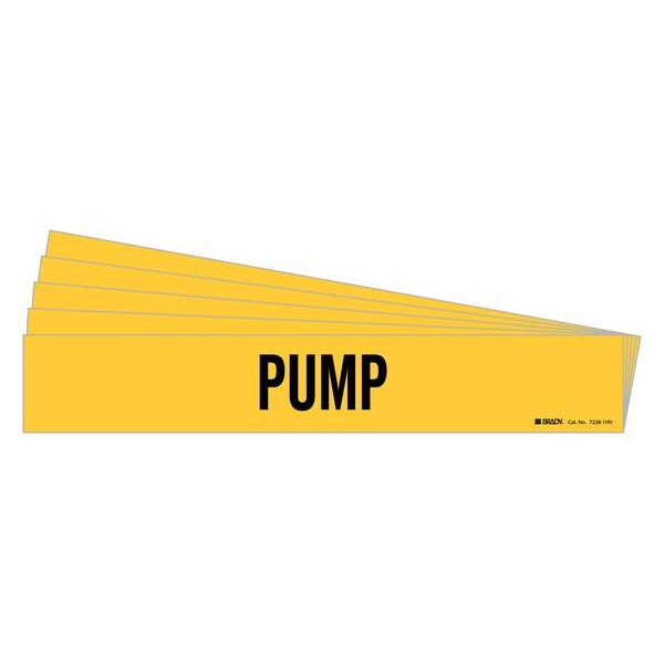 Brady Pipe Marker, Adhesive, Black, Pump, PK5, 7228-1HV-PK - 7228-1HV-PK