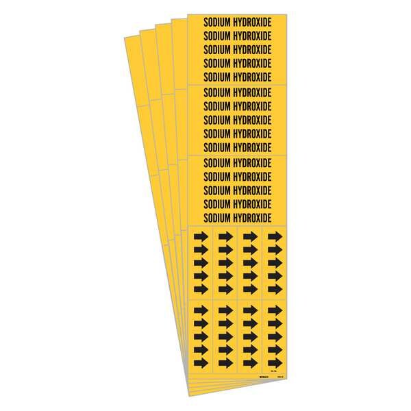 Brady Pipe Marker, Black, Sodium Hydroxide, PK5, 7263-3C-PK - 7263-3C-PK