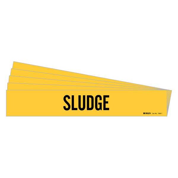 Brady Pipe Marker, Adhesive, Black, Sludge, PK5, 7260-1-PK - 7260-1-PK