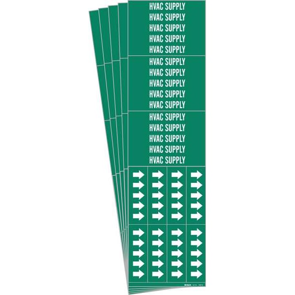 Brady Pipe Marker, White, HVAC Supply, PK5, 7380-3C-PK - 7380-3C-PK