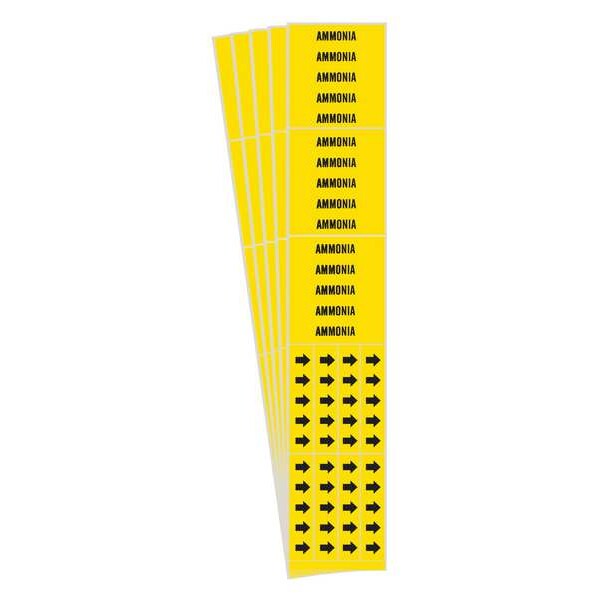 Brady Pipe Marker, Adhesive, 2-1/4"H, 2-3/4"W, PK5, 7014-3C-PK - 7014-3C-PK