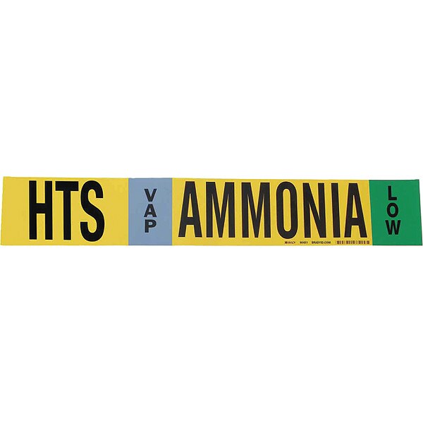 Brady Ammonia Pipe Marker, HTS, 8In and Above, 90451 - 90451
