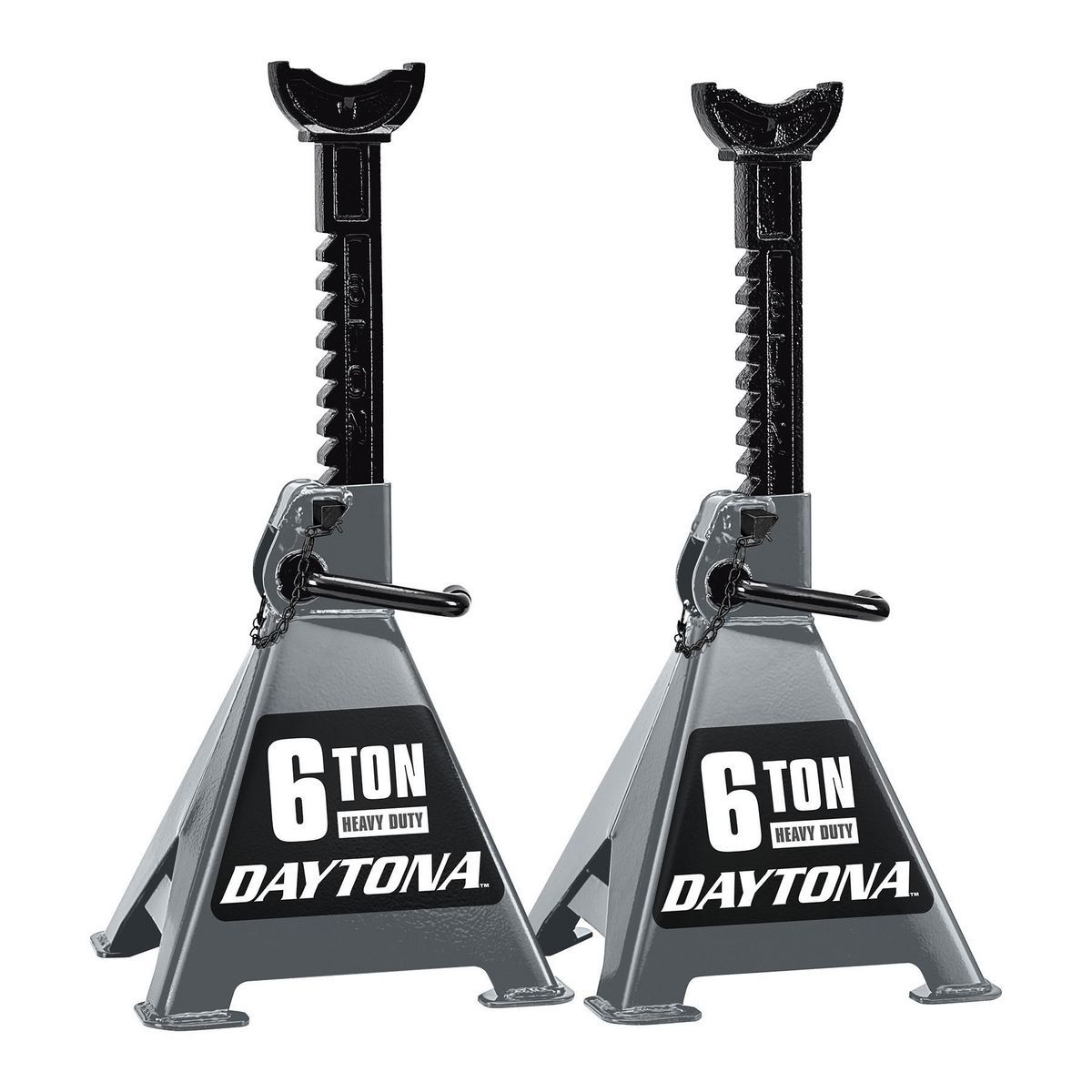 Soportes de gato de trinquete de servicio pesado de 6 toneladas Daytona, gris pizarra - 70594