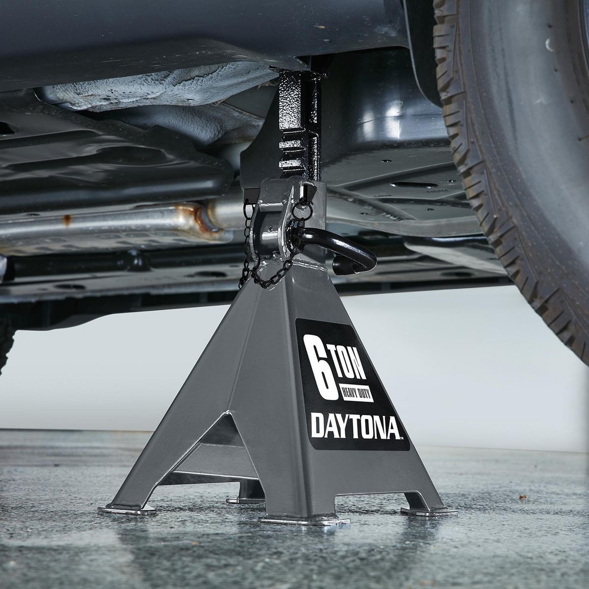 Soportes de gato de trinquete de servicio pesado de 6 toneladas Daytona, gris pizarra - 70594