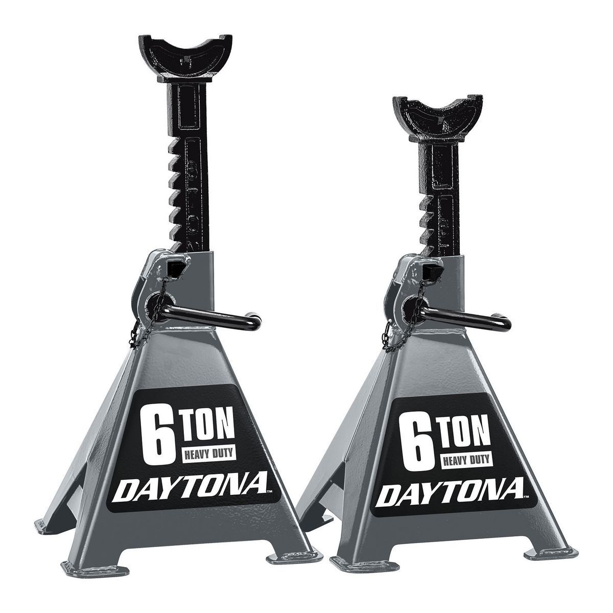Soportes de gato de trinquete de servicio pesado de 6 toneladas Daytona, gris pizarra - 70594