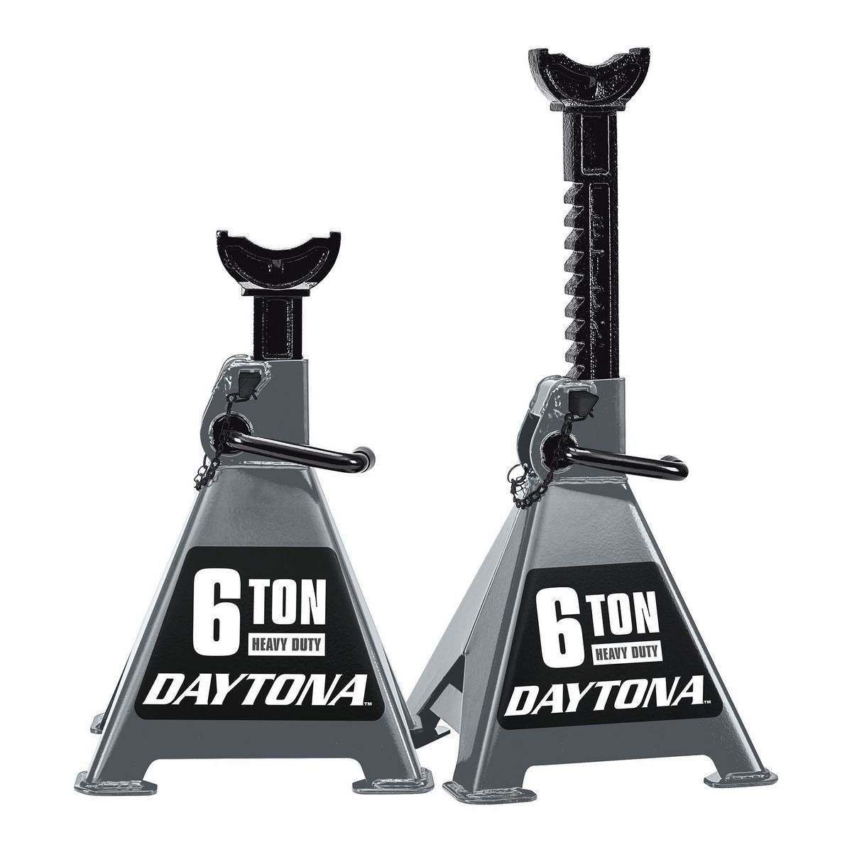 Soportes de gato de trinquete de servicio pesado de 6 toneladas Daytona, gris pizarra - 70594