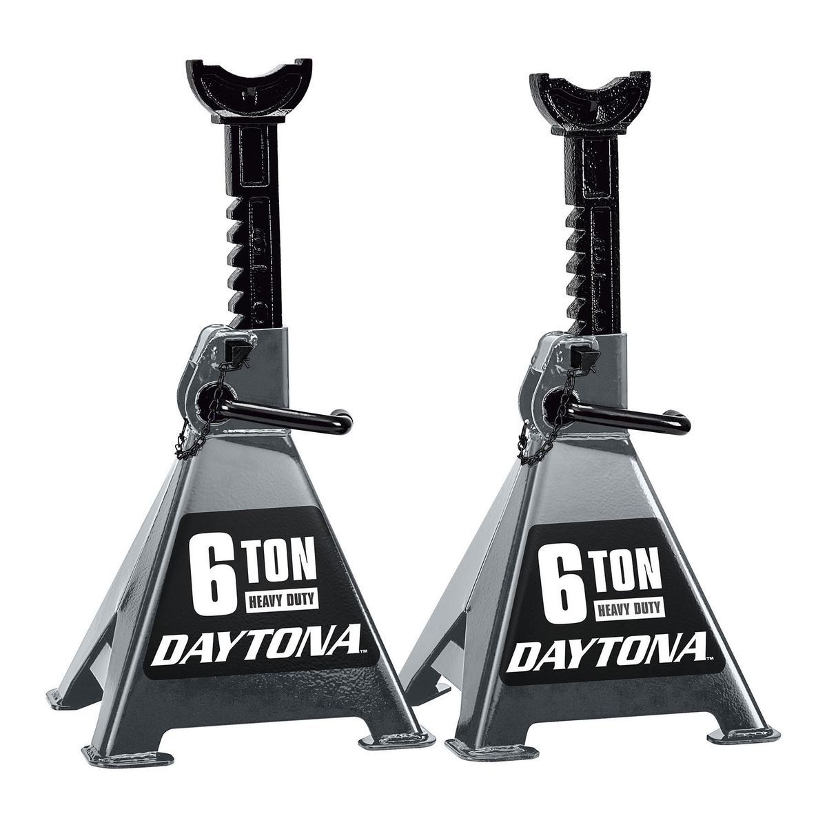 Soportes de gato de trinquete de servicio pesado de 6 toneladas Daytona, gris pizarra - 70594