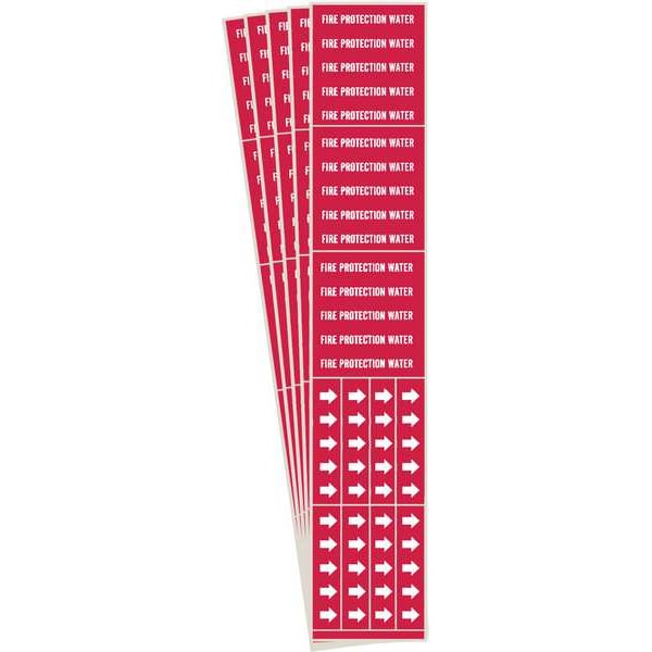 Brady Pipe Marker, Fire Protection Water, PK5, 7110-3C-PK - 7110-3C-PK