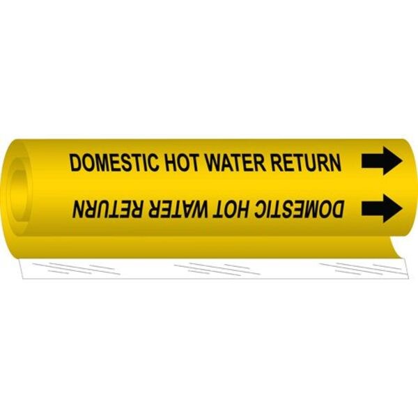 Brady Pipe Marker, Domestic Hot Water Return, Y, 5676-O - 5676-O