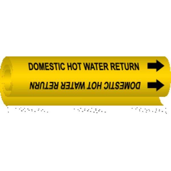Brady Pipe Marker, Domestic Hot Water Return, Y, 5676-O - 5676-O