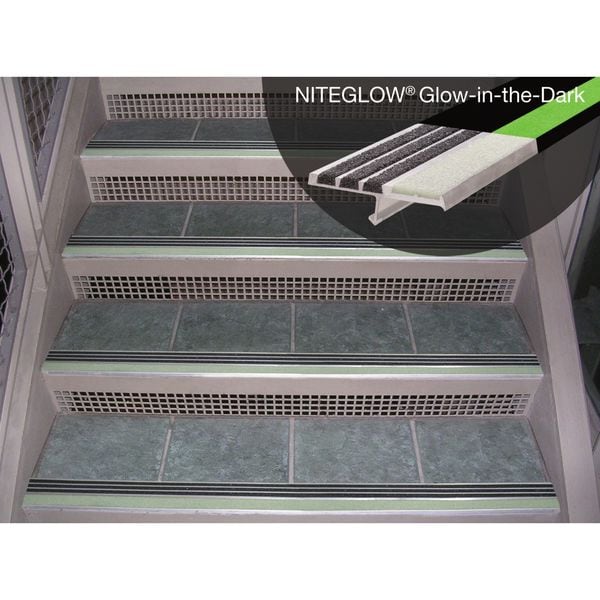 Wooster Products Stair Nosing, Black, 36in W, Extruded Alum, M231BFNGBLA3 - M231BFNGBLA3