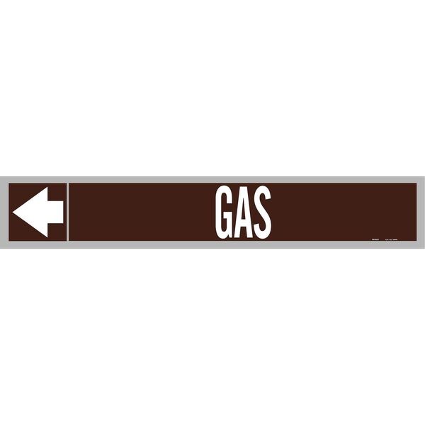 Brady Pipe Marker, Gas, Wht Leg., 2in.Hx12in.W - 109005