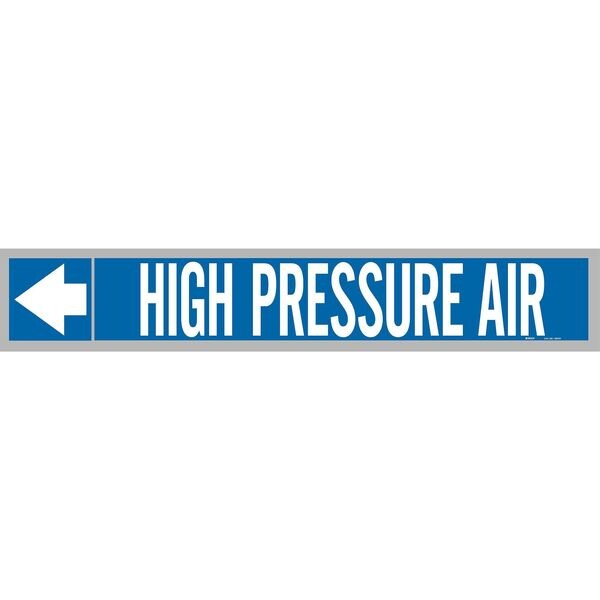 Brady Pipe Marker, High Press Air, Wht Leg., 1inH - 109124