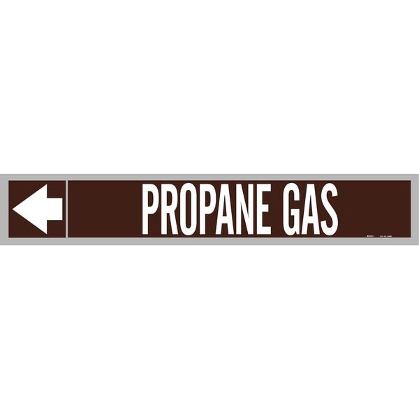 Brady Pipe Marker, Propane Gas, Wht Leg., 1in.H - 109579