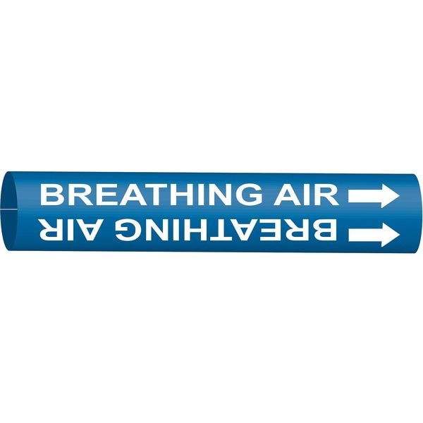 Brady Pipe Marker, Breathing Air, Bl, 8to9-7/8 In - 4302-G