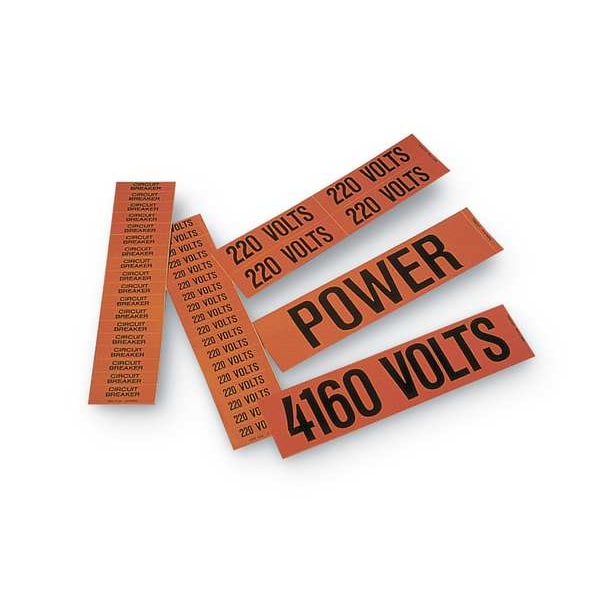 Stranco Pipe Mrkr, _Volts, Og, 3in.and Lrgr, PK5 - CVA-2009-PK