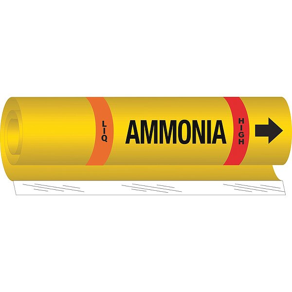 Brady Ammonia Pipe Marker, IIAR, 3/4 to 2-1/2In, 58000 - 58000