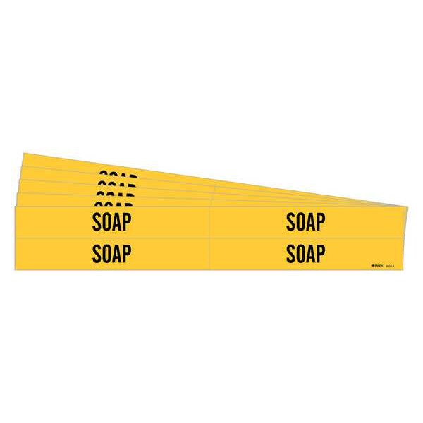 Brady Pipe Marker, Adhesive, Black, Soap, PK5, 8804-4-PK - 8804-4-PK