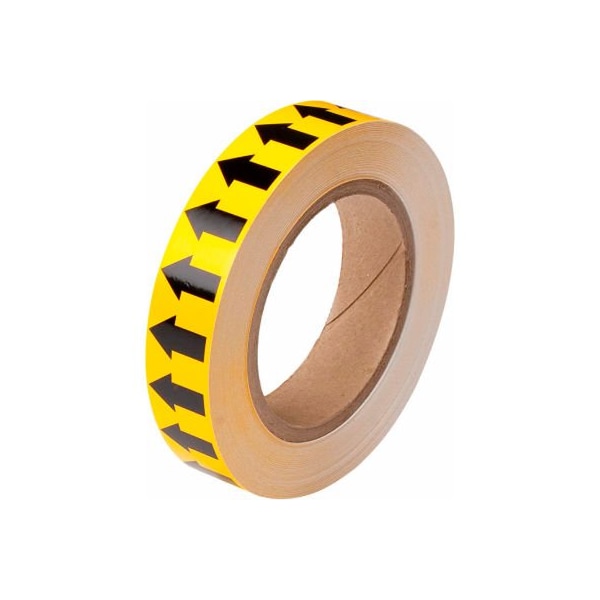 Brady Brady 91424 Pipe Marker Arrow Tape, Vinyl, 1"W x 30 Yds., Yellow/Black - 91424