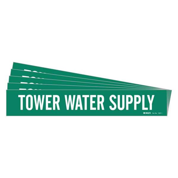 Brady Pipe Marker, Tower Water Supply, PK5, 7287-1-PK - 7287-1-PK