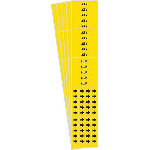 Brady Pipe Marker, Adhesive, Black, Alum, PK5, 7013-3C-PK - 7013-3C-PK