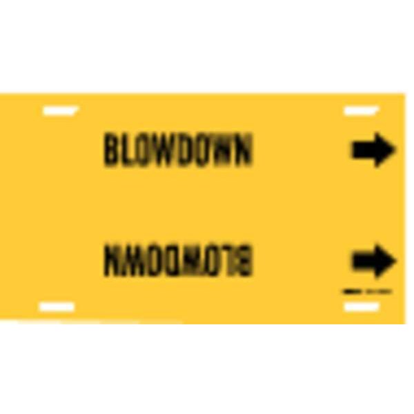 Brady Pipe Marker, Blowdown, Yel, 6 to 7-7/8 In - 4014-F