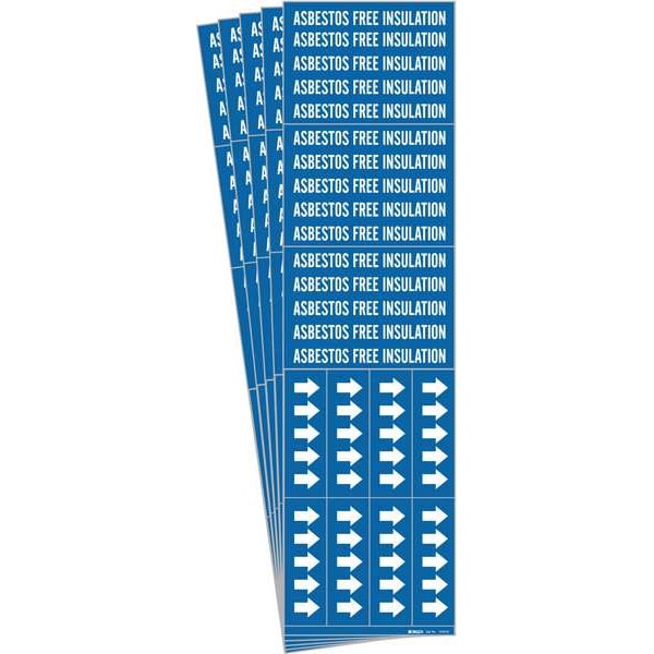 Brady Pipe Marker, Asbestos Free Insulation, PK5, 7018-3C-PK - 7018-3C-PK