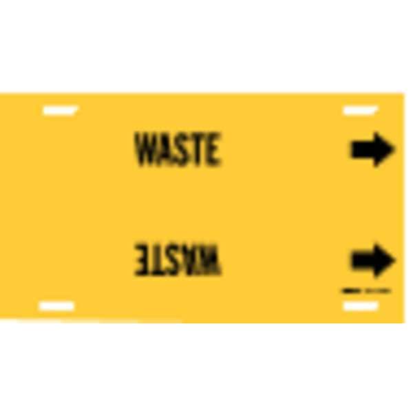 Brady Pipe Marker, Waste, Yellow, 8 to 9-7/8 In - 4151-G