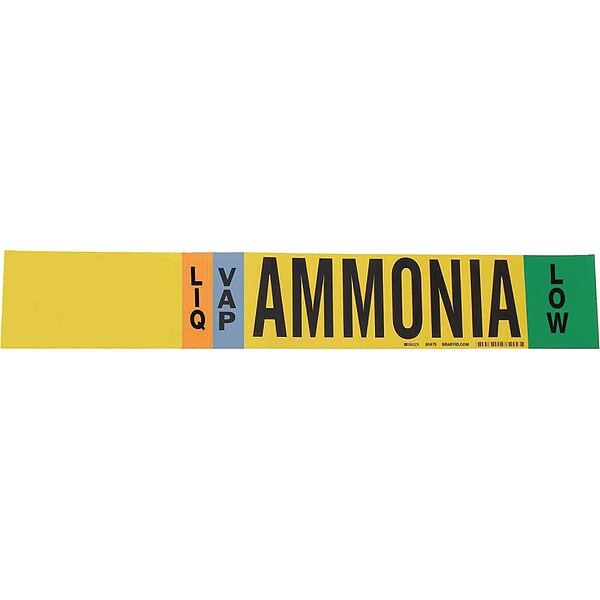 Brady Ammonia Pipe Marker, IIAR, 3 to 5In, 90475 - 90475