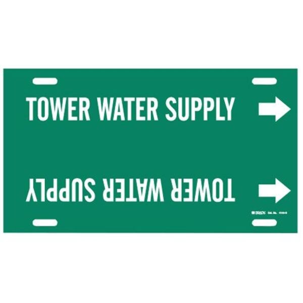 Brady Pipe Marker, Tower Water Supply, 10to15 In - 4144-H
