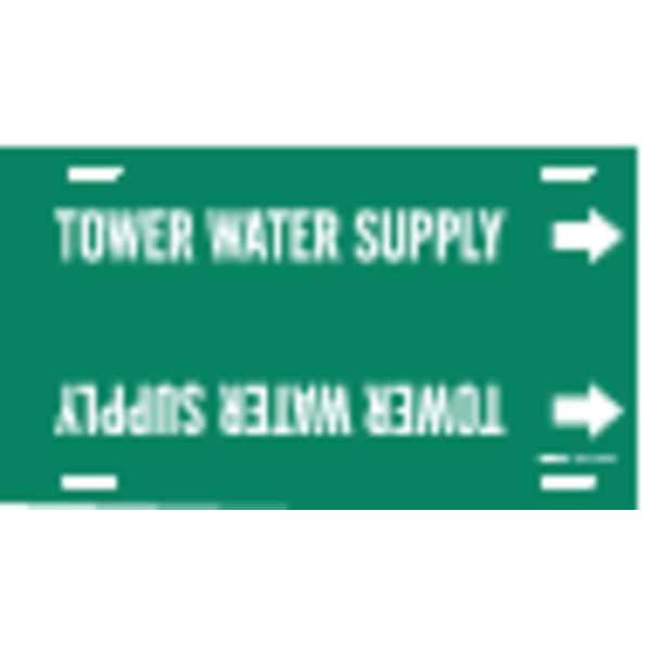 Brady Pipe Marker, Tower Water Supply, 10to15 In - 4144-H