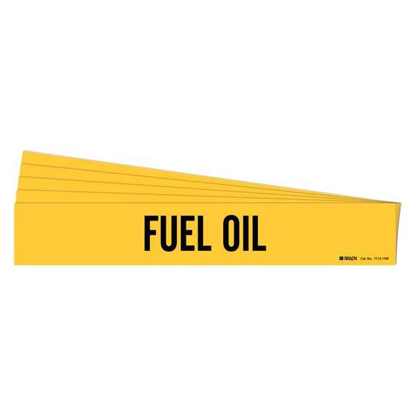 Brady Pipe Marker, Adhesive, Black, Fuel Oil, PK5, 7115-1HV-PK - 7115-1HV-PK