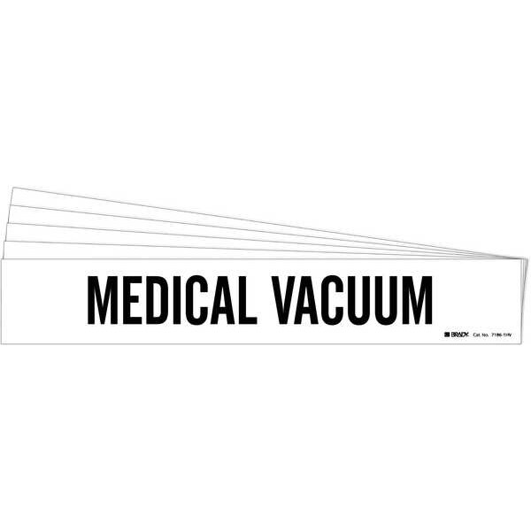 Brady Pipe Marker, Black, Medical Vacuum, PK5, 7186-1HV-PK - 7186-1HV-PK