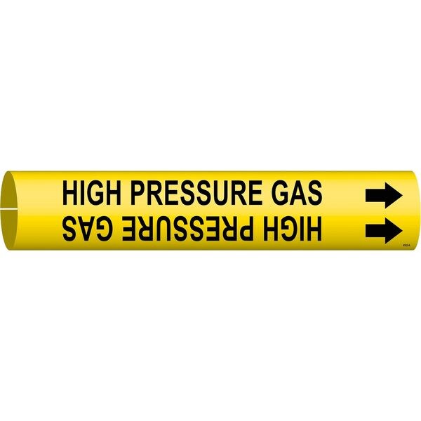 Brady Pipe Mrkr, High Pressure Gas, 3/4to1-3/8In - 4193-A