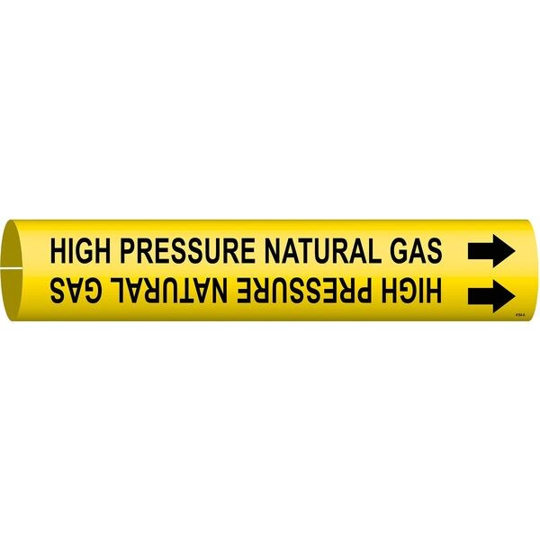 Brady Pipe Marker, High Pressure Natural Gas, Y, 4194-A - 4194-A