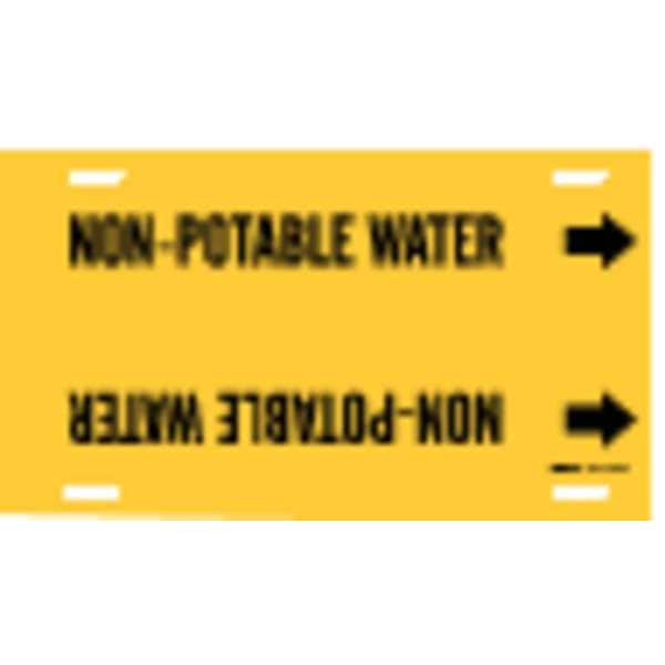 Brady Pipe Markr, Non-Potable Water, 6to7-7/8 In - 4102-F