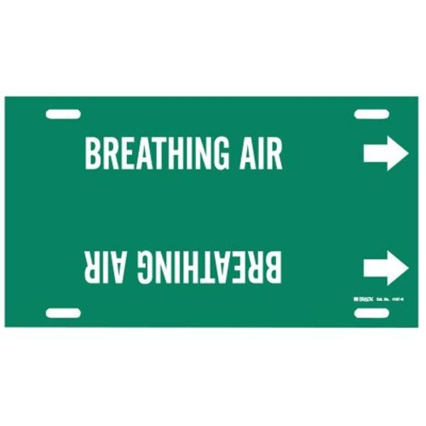 Brady Pipe Marker, Breathing Air, Grn, 10 to15 In - 4167-H