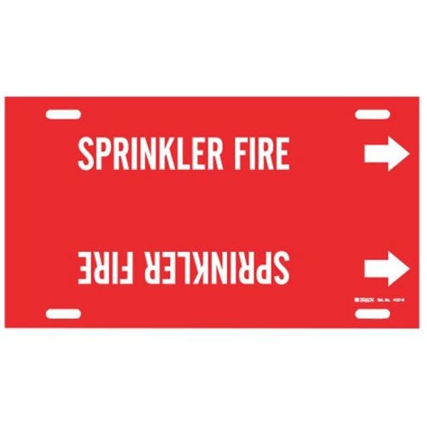 Brady Pipe Marker, Sprinkler Fire, R, 8to9-7/8 In - 4127-G