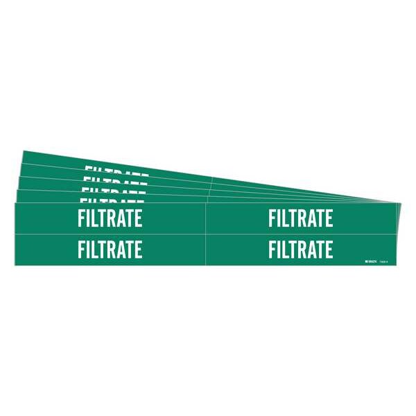 Brady Pipe Marker, Adhesive, White, Filtrate, PK5, 7355-4-PK - 7355-4-PK