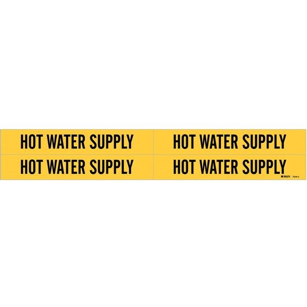 Brady Pipe Mrkr, Hot Water Supply, 3/4to2-3/8 In, 7149-4 - 7149-4