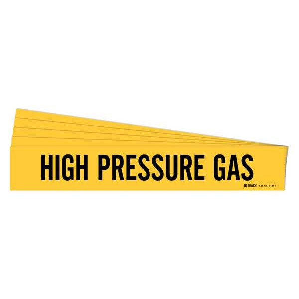 Brady Pipe Marker, Black, High Pressure Gas, PK5, 7138-1-PK - 7138-1-PK