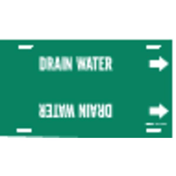 Brady Pipe Marker, Drain Water, Grn, 10 to 15 In - 4176-H