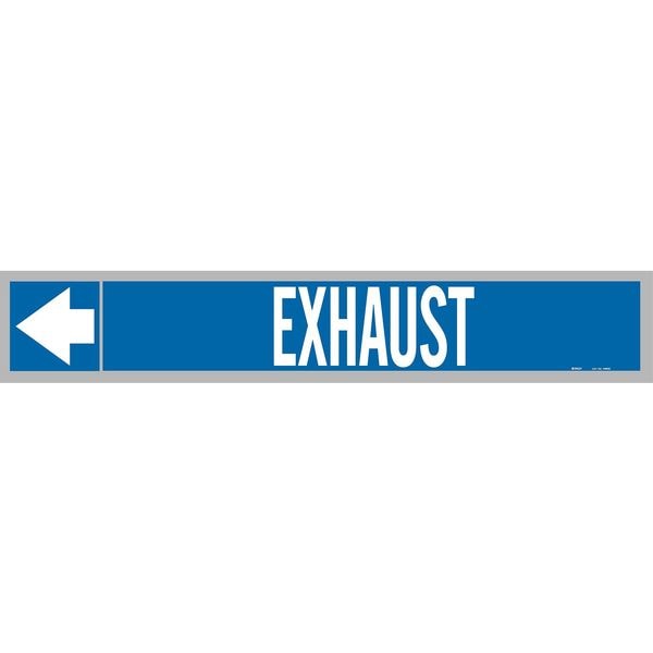 Brady Pipe Marker, Exhaust, Wht Leg., 1in.Hx8in.W - 108950