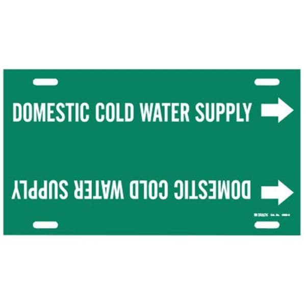 Brady Pipe Marker, Domestic Cold Water Supply, 4050-H - 4050-H