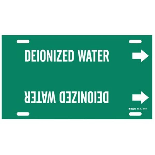 Brady Pipe Marker, Deionized Water, 6to7-7/8 In - 4046-F