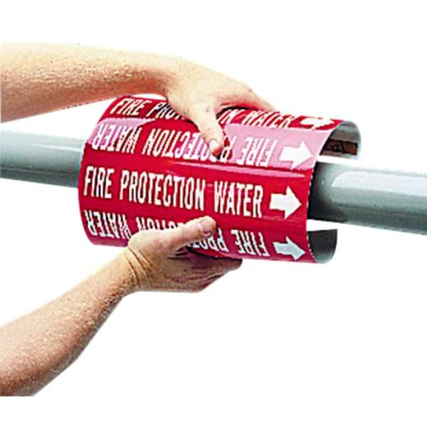 Brady Pipe Marker, Acid, Yel, 1-1/2 to 2-3/8 In - 4000-B